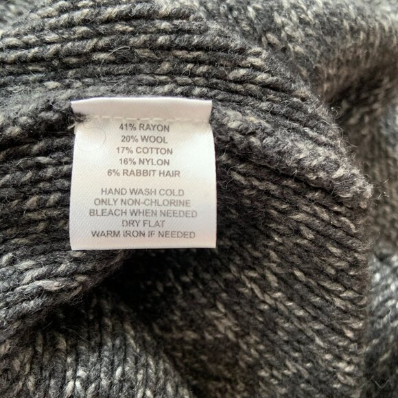 Ann Taylor Loft Grey Ombre Striped Knit V Neck Wool Blend Dress Small Petite - Picture 2 of 4